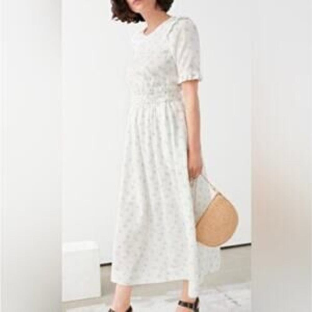 & Other Stories Cottage Core Midi Dress Size 4